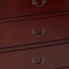 Traditional Style Wooden Dresser with Six Drawers, Cherry Brown