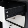Free shipping Wood File Cabinet with 3 Drawer and 2 Open Shelves Office Storage Cabinet with Wheel Printer Stand, 35.5"L x 15.7"W x 26"H YJ