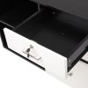 Free shipping Wood File Cabinet with 3 Drawer and 2 Open Shelves Office Storage Cabinet with Wheel Printer Stand, 35.5"L x 15.7"W x 26"H YJ