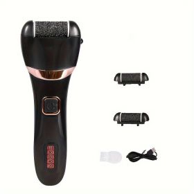 Electric Foot Grinder And Callus Remover, Electric Foot Polisher, Rechargeable Foot Washing And Pedicure Kit, Suitable For Cracked Heels And Dead Skin (Color: black)