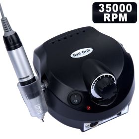 35000RPM Electric Nail Drill Professional Manicure Machine Nail Sander Set Nail Drill Bit Portable Nail Salon Polisher Equipment (Color: black)