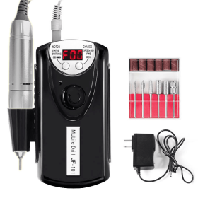 Portable Electric Professional File Kit 2200mAh Electric Armor Remover Nails Beauty Tools (Color: black, plug: US)